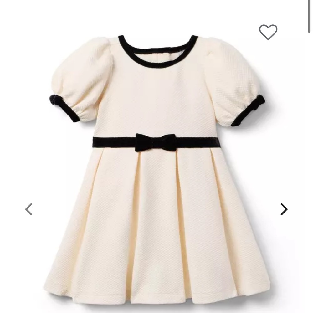 Janie and Jack Ivory Dress with Black Accents